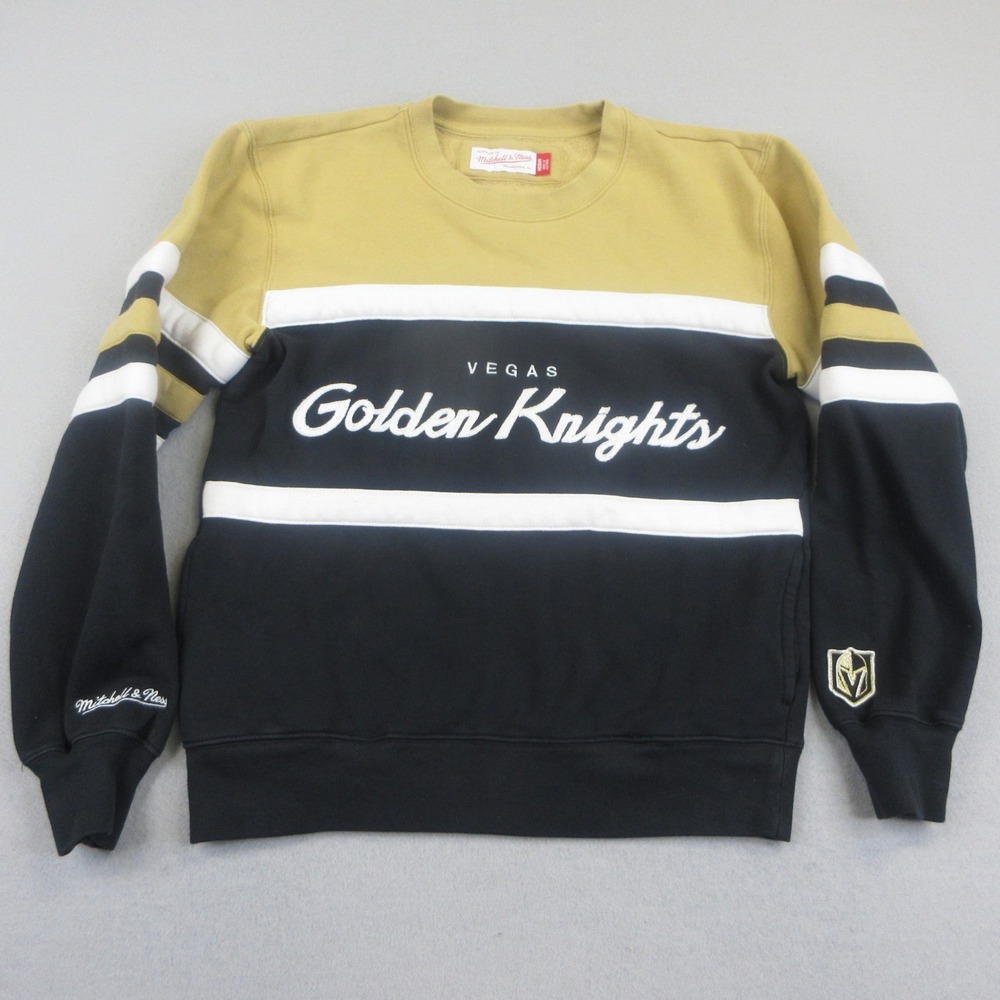 Mitchell & Ness Vegas Golden Knights Sweatshirt Mens M Black Gold White Crewneck
